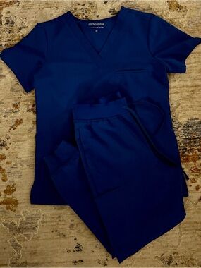 Mandala Royal Blue Scrub Set